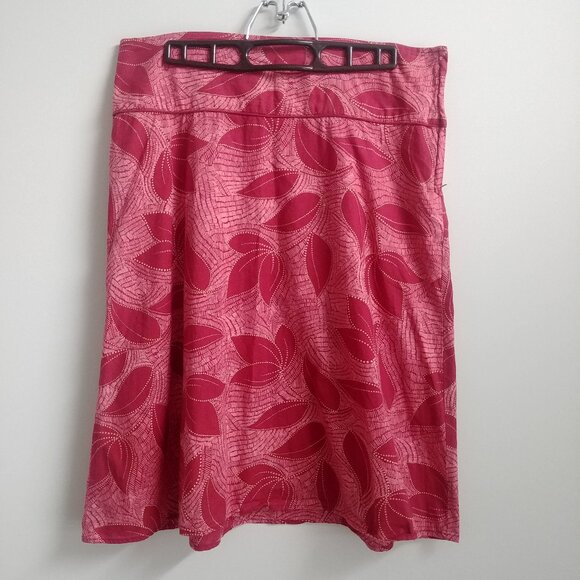 100% cotton H&M pale red leaf pattern skirt size 10 - Picture 1 of 12